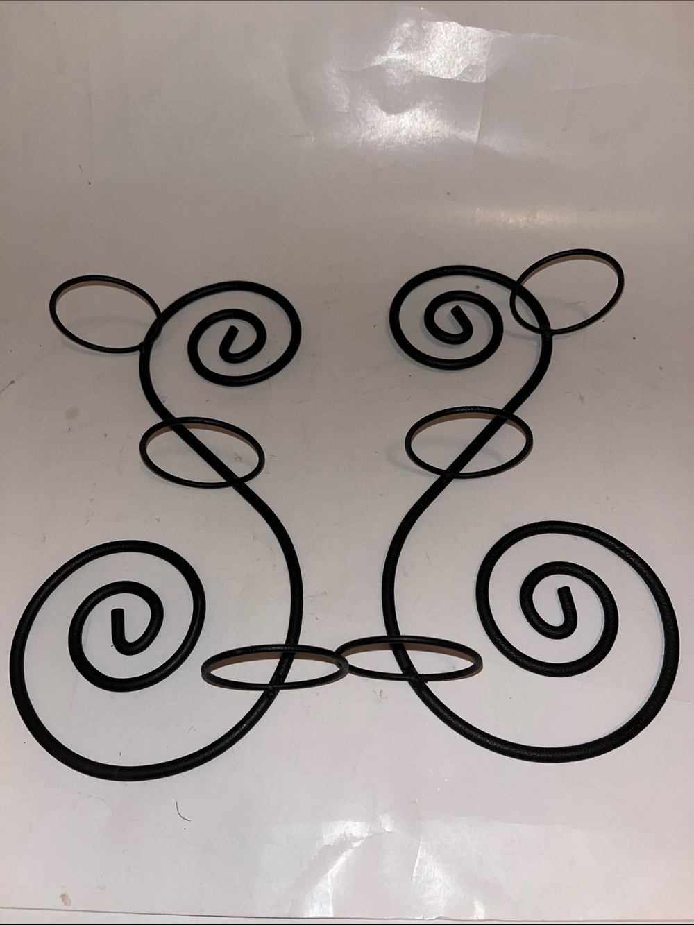Vintage Partylite Black Metal Swirl candle holders. 12”H, 6”W